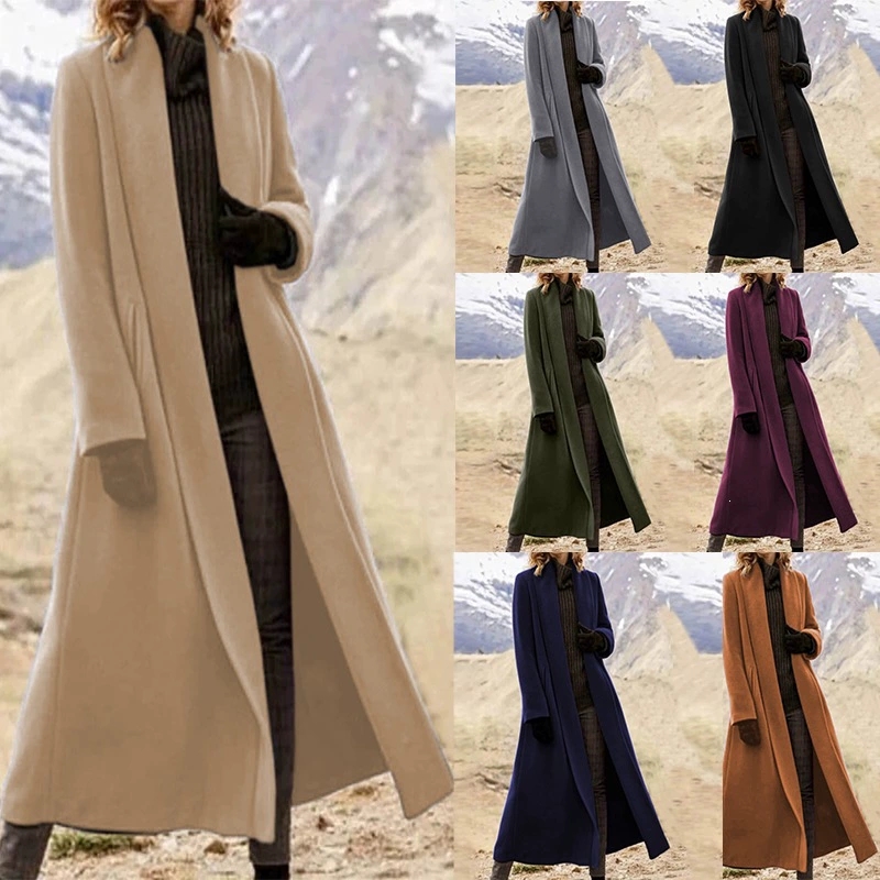 Wool Coat Peacoat - Abrigo de lana extra largo de