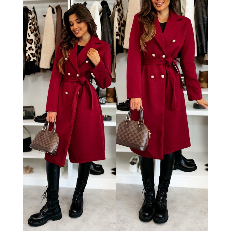 Abrigo de lana para mujer Otoñ - Wool Coat Peacoat reseña y precio