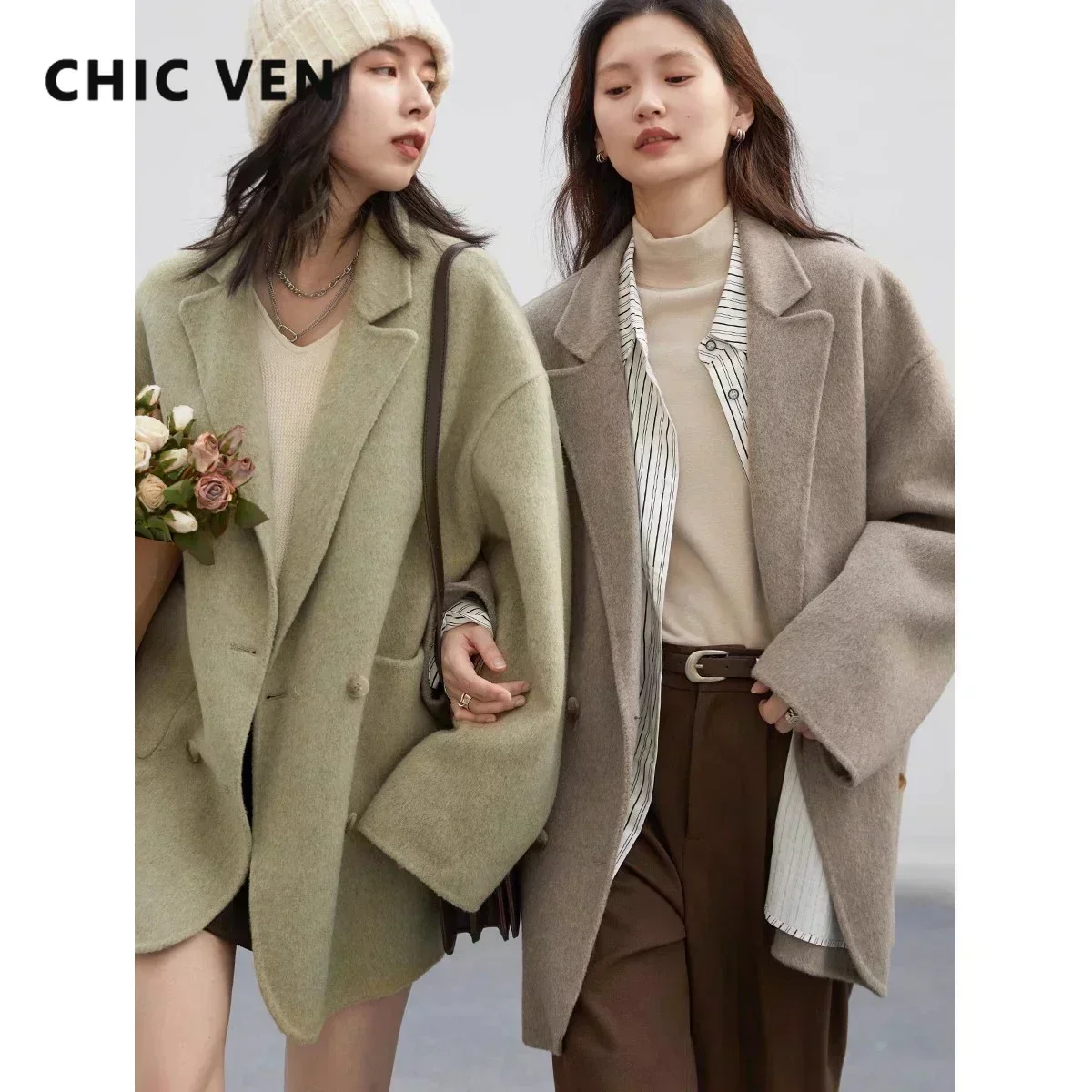 CHIC VEN-abrigos de lana para  - Wool Coat Peacoat reseña y precio
