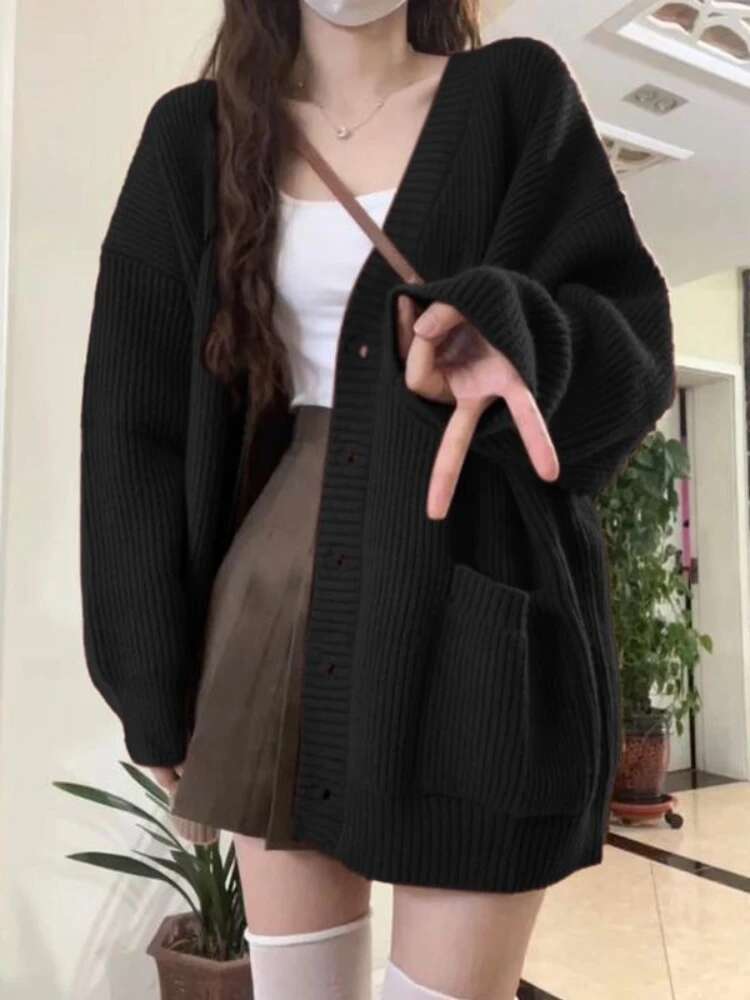 Cárdigan holgado de manga larg - Wool Coat Peacoat reseña y precio